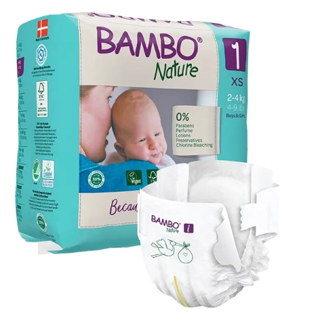 Βρεφικές Πάνες Bambo Nature No1 (2-4 kg) Συσκ. 132τεμ.