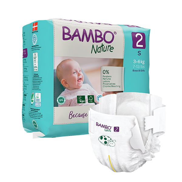 Βρεφικές Πάνες Bambo Nature No2 (3-6 kg) για νεογέννητα