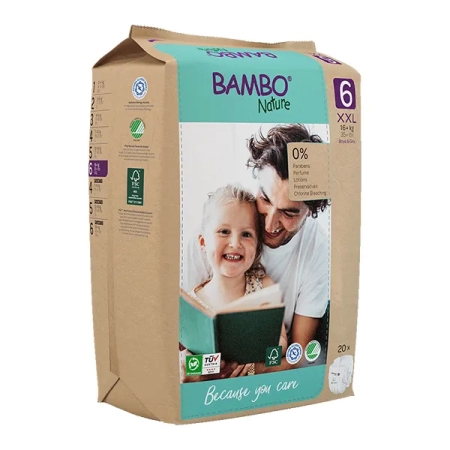 Πάνες Bambo Nature Νo6 (16+kg) Χάρτινη Συσκευασία, 20τεμ.