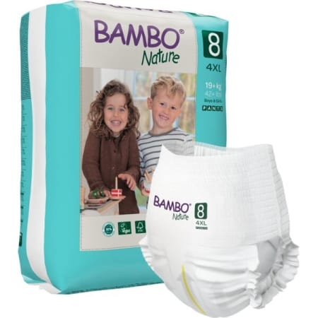 Βρεφικές Πάνες Βρακάκι Bambo Nature Νo8 (19+kg) Συσκ. 80τεμ.